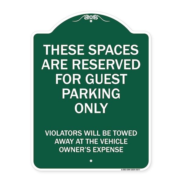 Signmission These Spaces Are Reserved For Guest Parking Heavy-Gauge Aluminum Sign, 24" x 18", GW-1824-9877 A-DES-GW-1824-9877 - main